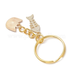 4 шт. Брелок в форме кошки с рыбьей костью из эмалированного сплава&nbsp;KEYC-JKC01467