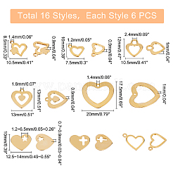96 шт. 16 стиля подвесок и кулонов из нержавеющей стали 201&nbsp;STAS-PH0004-30