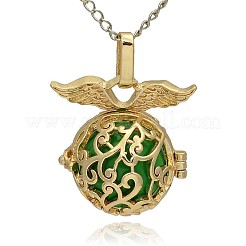 Золотой тон латунь полые круглые подвески KK-J230-05G