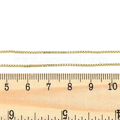 Стойки покрытие 1 мм латунные цепочки-коробки ожерелья для женщин NJEW-H049-02G