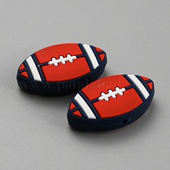 Экологически чистые силиконовые фокусные бусины для пищевых продуктов для регби SIL-WH0013-52B