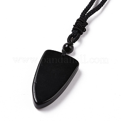 Ожерелье с подвеской в виде матросского узла из натуральных смешанных драгоценных камней с нейлоновым шнуром для женщин NJEW-E091-02