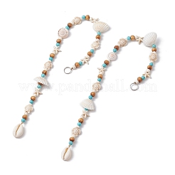 Подвесные украшения из натуральных морских ракушек HJEW-JM02985