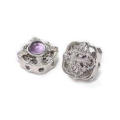 Латунные многорядные звенья из натурального аметиста&nbsp;KK-D366-01P-J