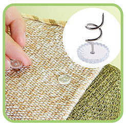 60 шт. прозрачные акриловые плоские круглые железные штифты-закрутки&nbsp;FIND-SP0004-66