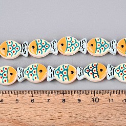 Окрашенные и нагретые стеклянные эмалевые бусины&nbsp;GLAA-T023-45D