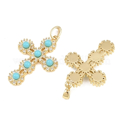 Латунные микропаве прозрачные подвески с фианитом&nbsp;KK-H262-07G