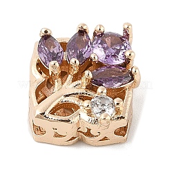 Латунные микро проложить кубического циркония бусы&nbsp;KK-K297-30G-01