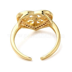 Открытое кольцо-манжета из латуни с микропаве из кубического циркония RJEW-Q805-04G