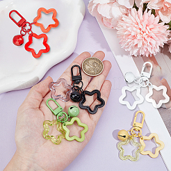 10шт 5-х цветные акриловые подвесные украшения в виде звезд&nbsp;HJEW-BBC0001-25