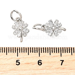 Подвески из прозрачного кубического циркония с микропаве из латуни клевер KK-K300-10P