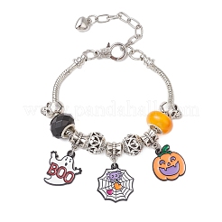 Браслеты с подвесками из эмалевого сплава на Хэллоуин&nbsp;BJEW-JB12009-02