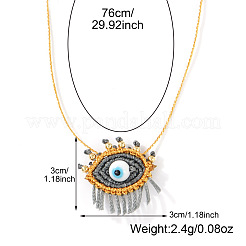 Плетеный шнур стеклянный глаз подвеска женские ожерелья EY5817