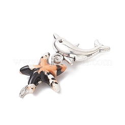 7 шт. 7 стиля синтетических окрашенных бирюзовых морских звезд и сплава морских животных&nbsp;PALLOY-JF03754-06