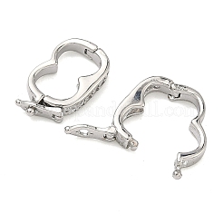 Овальные латунные микропаве прозрачные кубические циркониевые застежки-твистеры&nbsp;KK-B170-18P