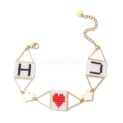 Браслеты из нержавеющей стали 304 ко дню святого валентина BJEW-MZ00147