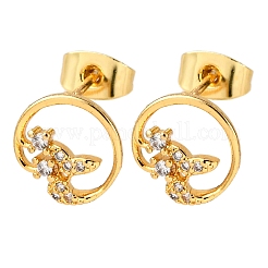 Серьги-гвоздики из циркония&nbsp;EJEW-D328-04G-02