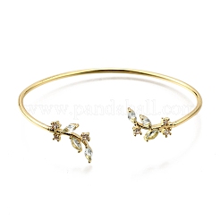 Браслеты на открытой манжете из латуни с микропаве и кубическим цирконием&nbsp;SK0573-2