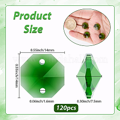 120 шт. гальванизированные стеклянные восьмиугольные соединители&nbsp;EGLA-SP0001-35