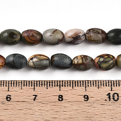 Нити бусин из натуральной яшмы пикассо/полихромной яшмы G-N346-02B-05