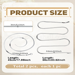 1 шт. 3 мм плоская цепочка-змейка из нержавеющей стали&nbsp;NJEW-LP0007-06