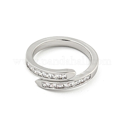 Латунные микро проложить манжеты кольца кубического циркония&nbsp;RJEW-I103-041P