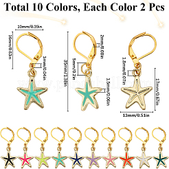 Подвески из эмали из сплава морской звезды&nbsp;HJEW-SC00051
