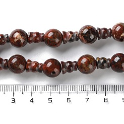 Нити бусин гуру из натуральной брекчиевидной яшмы с 3 отверстием G-K149-56