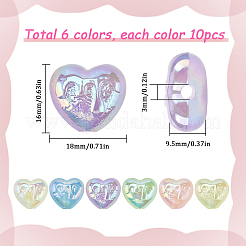 60шт 6 цвета светящиеся акриловые бусины&nbsp;SACR-SC0001-36