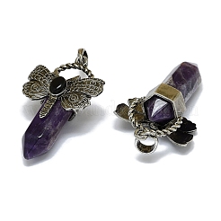 Большие подвески с острыми пулями и натуральным аметистом&nbsp;G-Q165-01AS-01