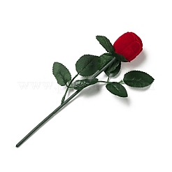 Флокированные пластиковые коробки для колец с розами CON-C015-02A