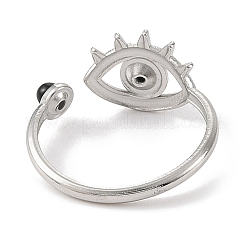 Кольца из натурального окрашенного и нагретого черного агата RJEW-F166-57P