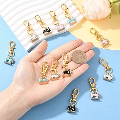 12 шт. 4 стильных эмалевых подвесных украшений из сплава&nbsp;HJEW-YW00158