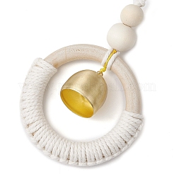 Украшения из дерева и хлопковых нитей HJEW-TA00305