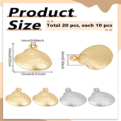 20 шт. 2-х цветные подвески из нержавеющей стали 304&nbsp;STAS-LP0003-78