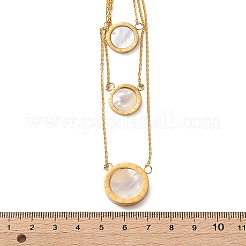 Ожерелья-лариаты из нержавеющей стали 304 и натуральных ракушек для женщин NJEW-A045-21G