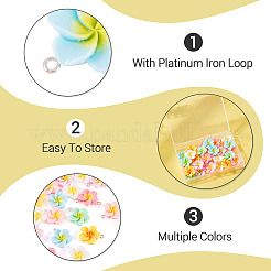 28 шт. подвески из смолы с цветами 7 цветов&nbsp;RESI-TA0004-33