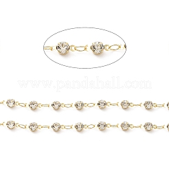 Цепочки из бисера ручной работы из латуни со стеклянными стразами CHC-M024-29G