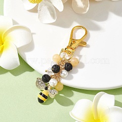 Подвески из сплава пчел со стразами HJEW-JM01774