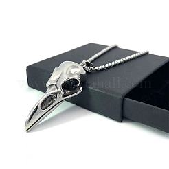 Готические мужские ожерелья с подвеской из нержавеющей стали в виде черепа ворона в стиле скандинавского викинга FQ2781