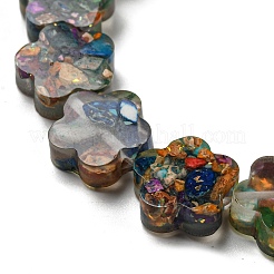 Окрашенная натуральная императорская яшма с нитями смоляных бусин&nbsp;G-G083-G05-01