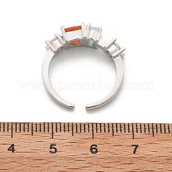 Манжеты из латуни с микро паве кубический цирконий для женщин RJEW-C123-07P