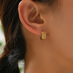 Милые и миниатюрные круглые серьги-кольца из латуни с ромбами EC3241