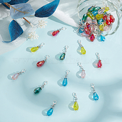 50 шт. подвесных украшений из гальванического стекла 5 цветов&nbsp;HJEW-ME00039