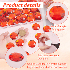 50 шт. акриловые кабошоны со стразами и плоской спинкой&nbsp;OACR-OC0001-15B