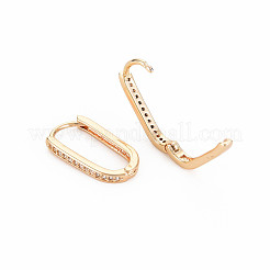 Овальные серьги-кольца из прозрачного циркония KK-S364-280