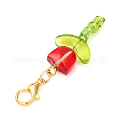 5 шт. подвесные украшения в виде тюльпана из стекла&nbsp;HJEW-JM04155