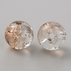 50шт прозрачные стеклянные бусины с кракле&nbsp;LS-GLAA-WH0024-07S