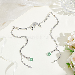 1 шт. цепочки из сплава с кисточками и стеклянными бусинами NJEW-GA0001-12