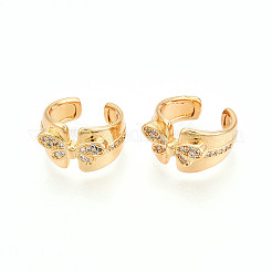 Латунные серьги-манжеты из прозрачного кубического циркония KK-T074-29G